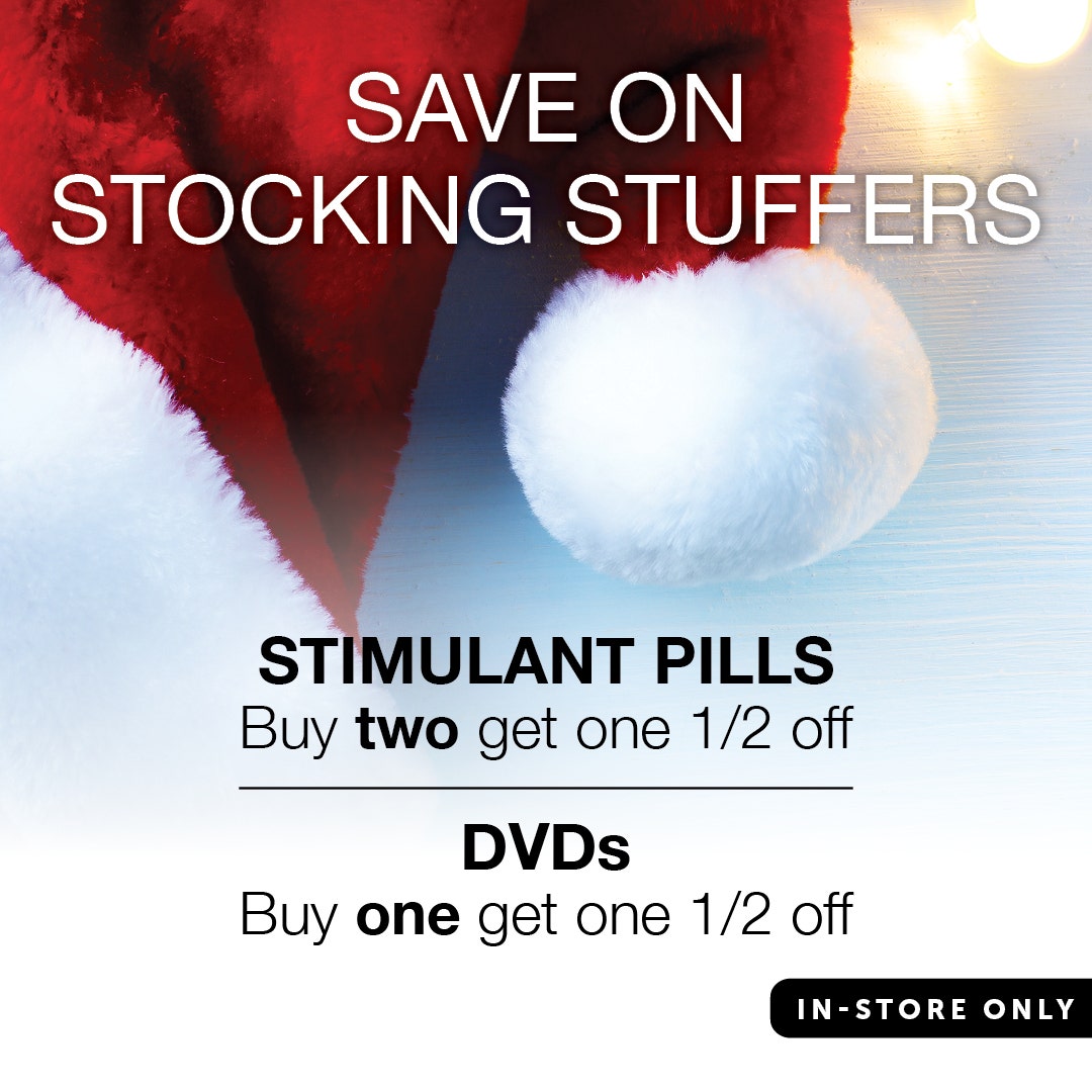 Save on DVDs and Stimulant Pills in-store