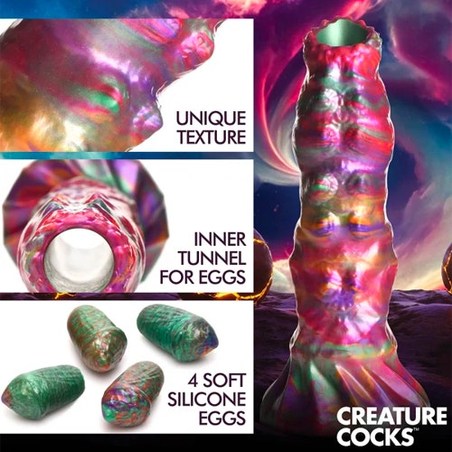 Larva Silicone Ovipositor Dildo with Eggs