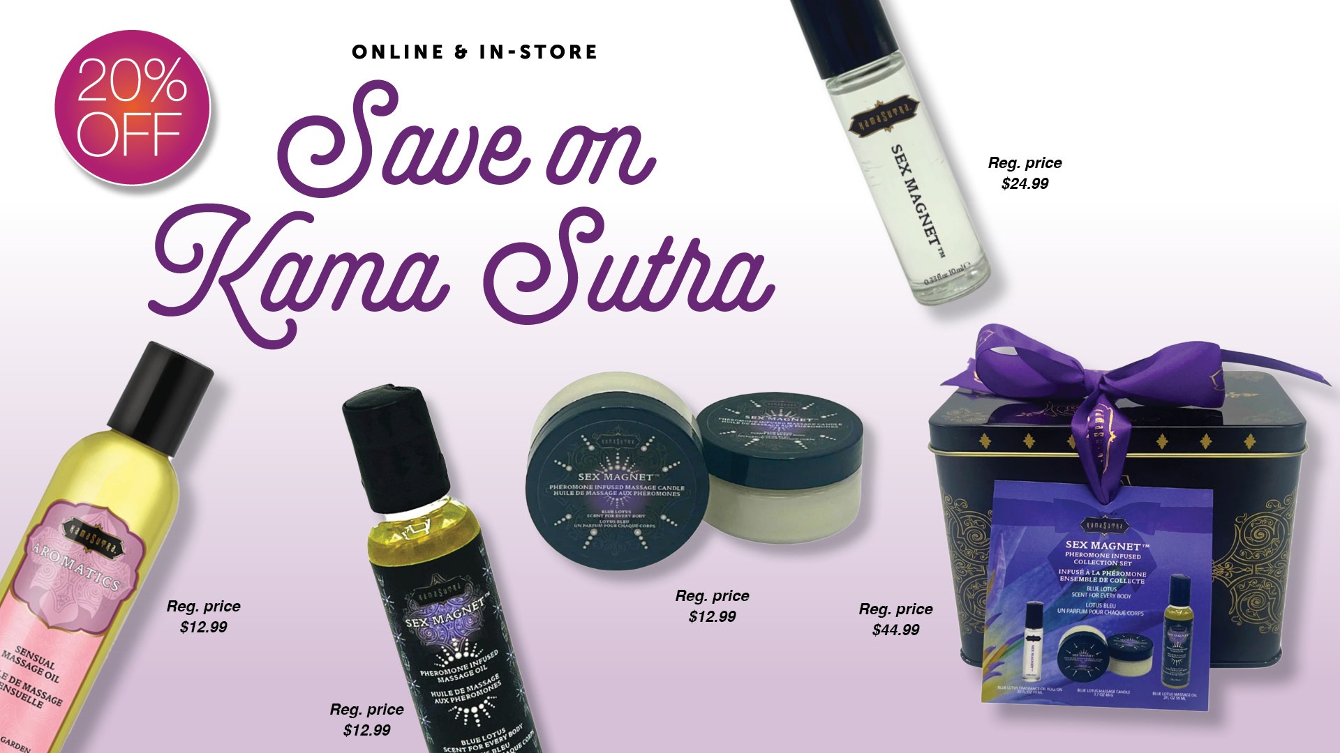 Kama Sutra Pheromone Infused Products are 20% oFF